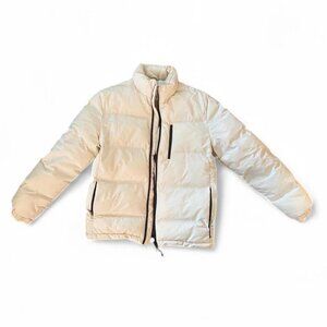 H&M Women's White and Cream Puffer Jacket Ski Snowboarding Never Worn